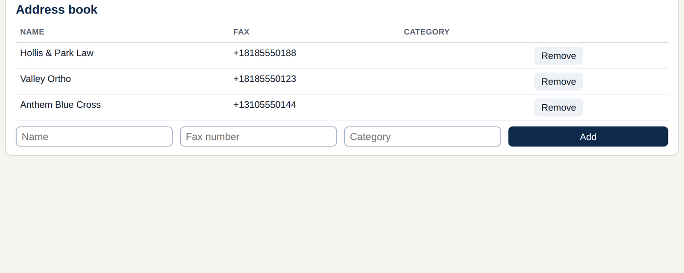 The address book remembers who you fax; the service underneath can change.